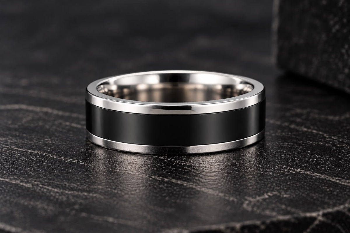 Vista frontal del anillo Black Line